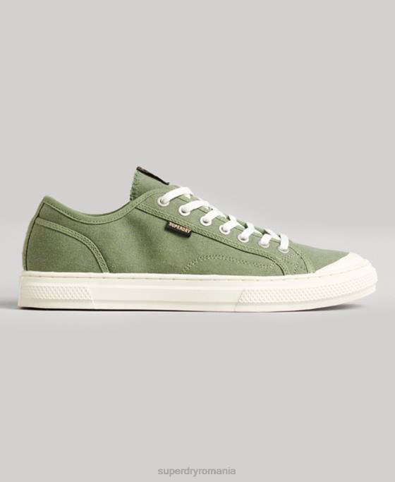 Superdry pantofi sport vechi vegani faux vulc pantofi verde femei JX0Z4423