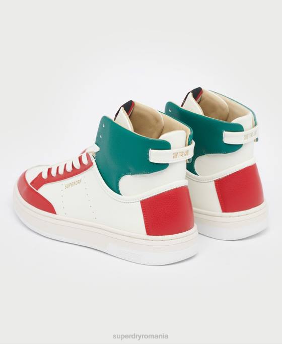 Superdry pantofi sport vegan basket lux pantofi alb femei JX0Z4406