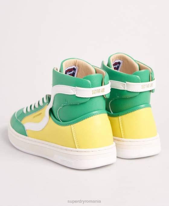 Superdry pantofi sport vegan basket lux pantofi galben femei JX0Z4410