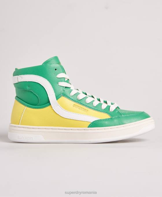 Superdry pantofi sport vegan basket lux pantofi galben femei JX0Z4410