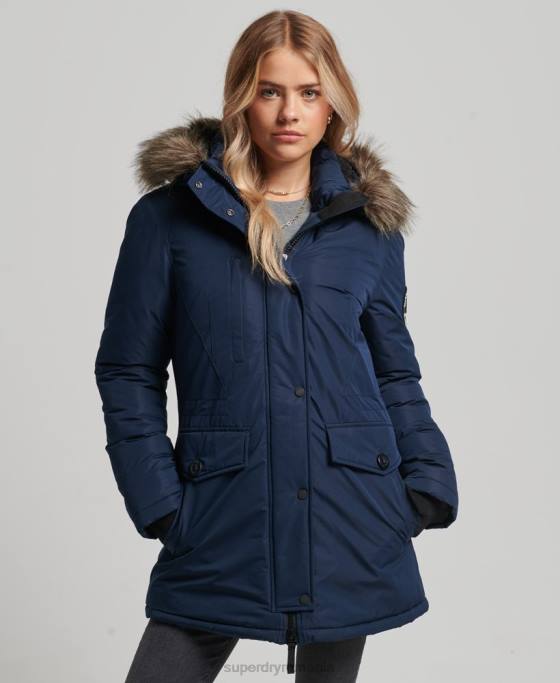 Superdry parka Ashley Everest îmbrăcăminte marina femei JX0Z5443