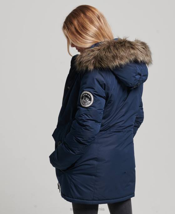 Superdry parka Ashley Everest îmbrăcăminte marina femei JX0Z5443