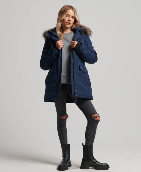 Superdry parka Ashley Everest îmbrăcăminte marina femei JX0Z5443