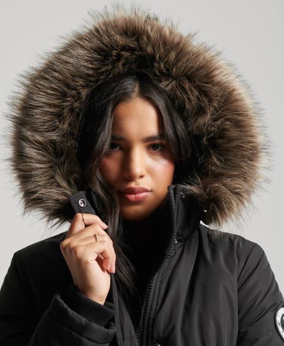 Superdry parka Ashley Everest îmbrăcăminte negru femei JX0Z5415