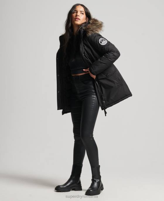 Superdry parka Ashley Everest îmbrăcăminte negru femei JX0Z5415