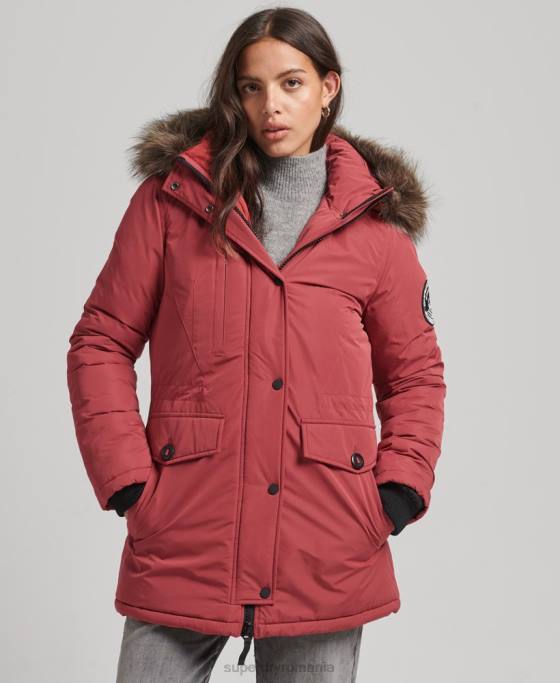 Superdry parka Ashley Everest îmbrăcăminte roșu femei JX0Z5466