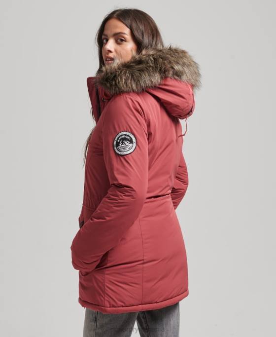 Superdry parka Ashley Everest îmbrăcăminte roșu femei JX0Z5466