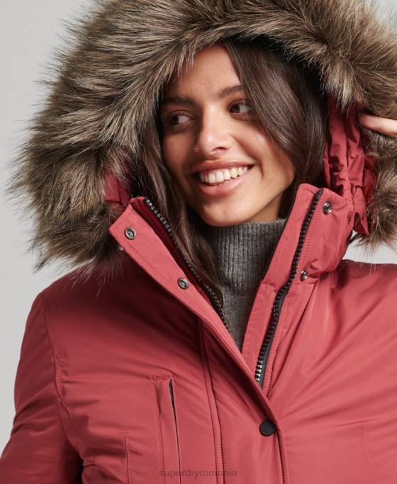 Superdry parka Ashley Everest îmbrăcăminte roșu femei JX0Z5466