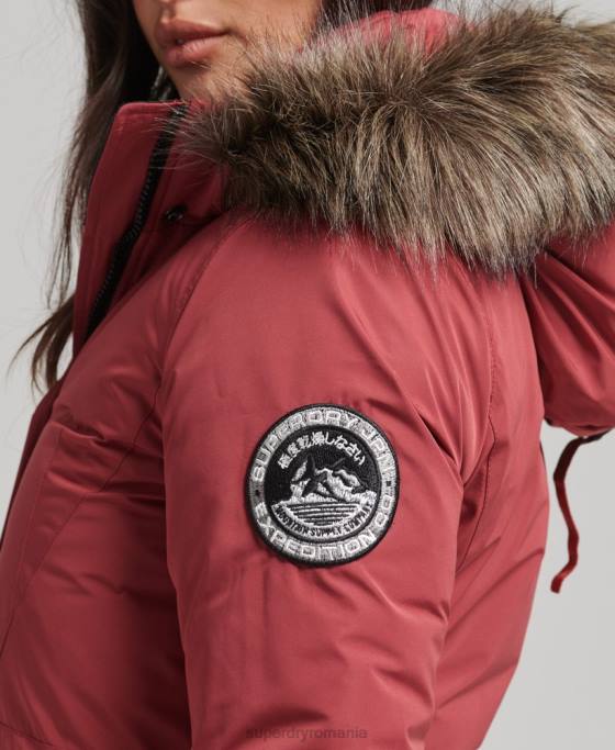 Superdry parka Ashley Everest îmbrăcăminte roșu femei JX0Z5466
