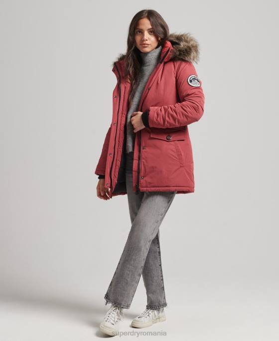 Superdry parka Ashley Everest îmbrăcăminte roșu femei JX0Z5466