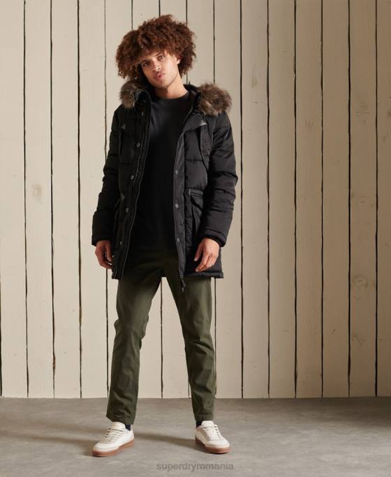 Superdry parka chinook îmbrăcăminte negru bărbați JX0Z4636
