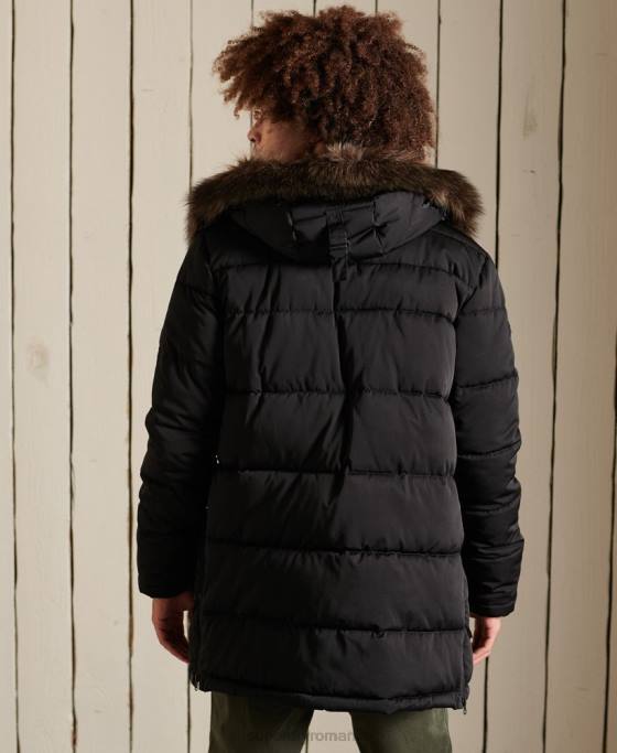 Superdry parka chinook îmbrăcăminte negru bărbați JX0Z4636