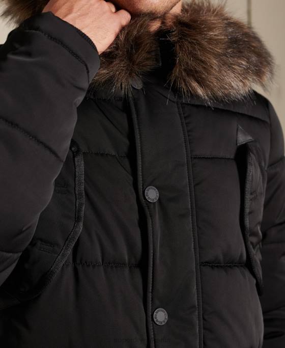 Superdry parka chinook îmbrăcăminte negru bărbați JX0Z4636