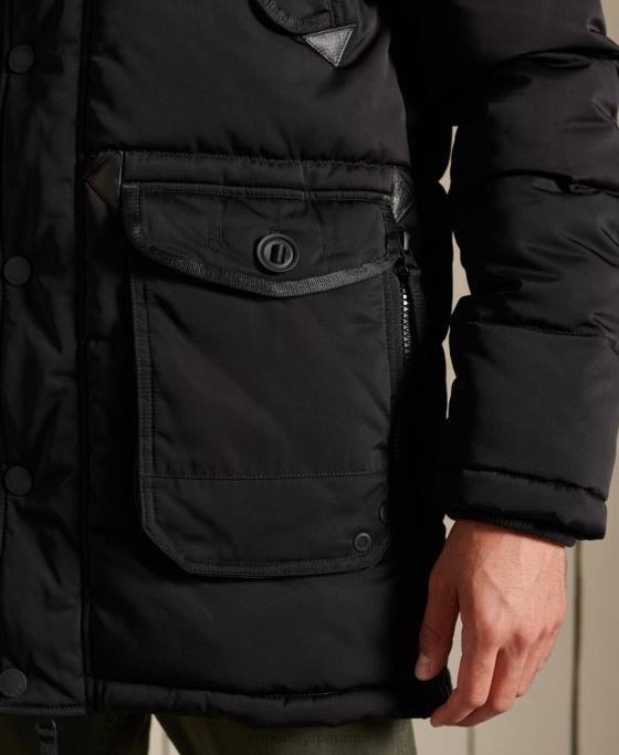 Superdry parka chinook îmbrăcăminte negru bărbați JX0Z4636