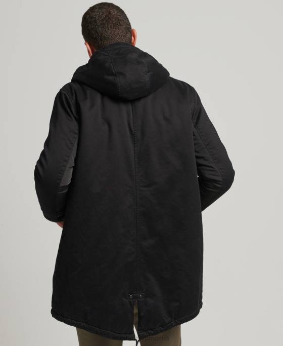 Superdry parka coadă de pește îmbrăcăminte negru bărbați JX0Z4472
