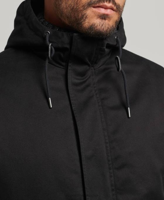 Superdry parka coadă de pește îmbrăcăminte negru bărbați JX0Z4472