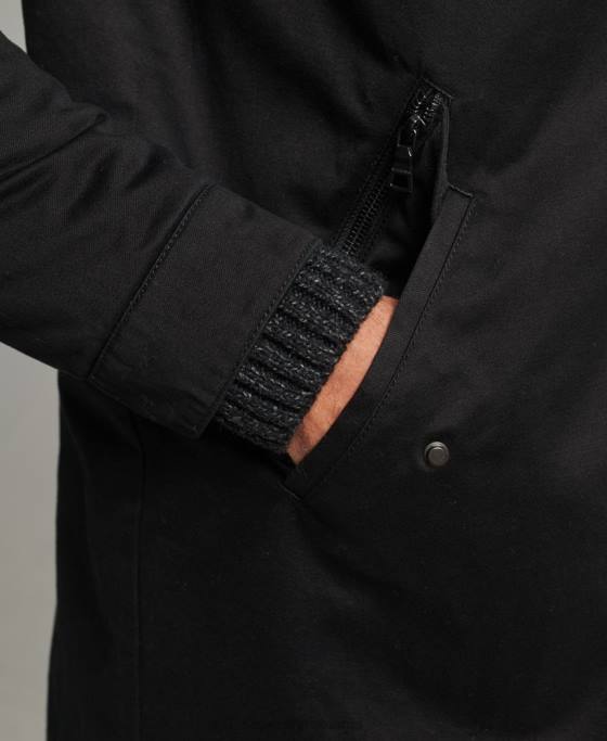 Superdry parka coadă de pește îmbrăcăminte negru bărbați JX0Z4472