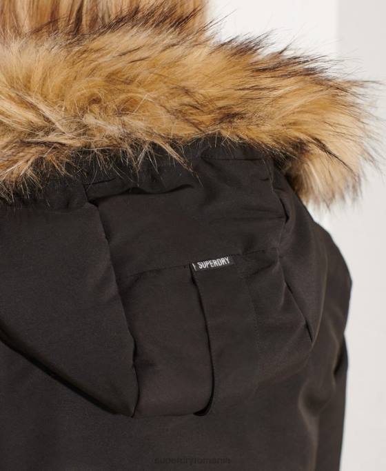Superdry parka cod everest îmbrăcăminte negru femei JX0Z5537