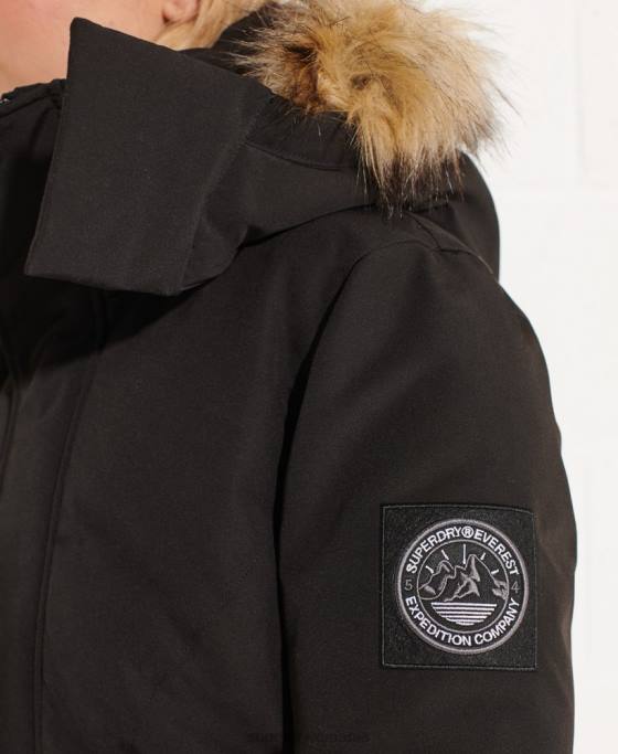 Superdry parka cod everest îmbrăcăminte negru femei JX0Z5537