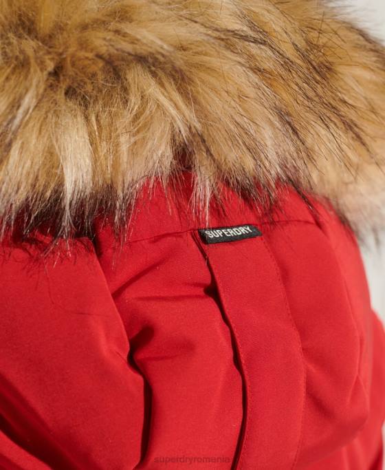 Superdry parka cod everest îmbrăcăminte roșu femei JX0Z5589