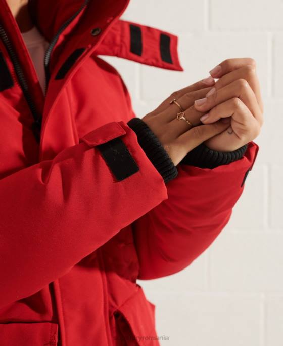 Superdry parka cod everest îmbrăcăminte roșu femei JX0Z5589
