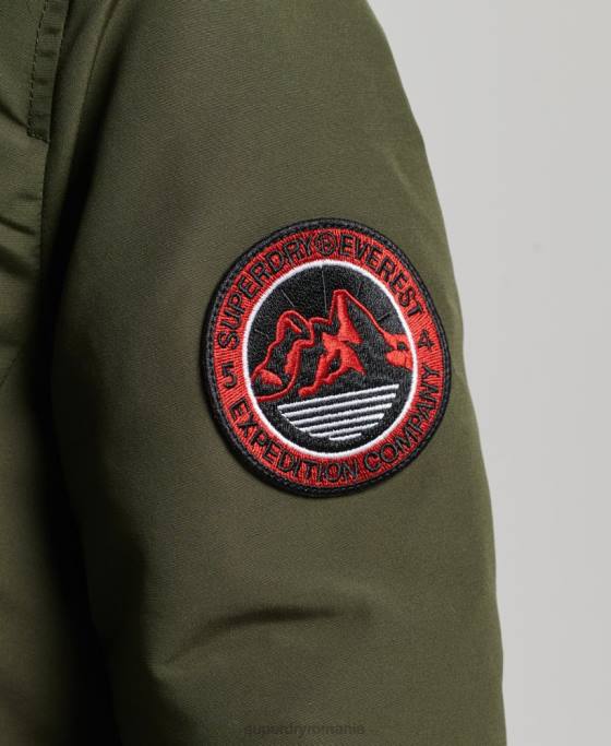 Superdry parka cu glugă din blană artificială Everest îmbrăcăminte kaki femei JX0Z3773