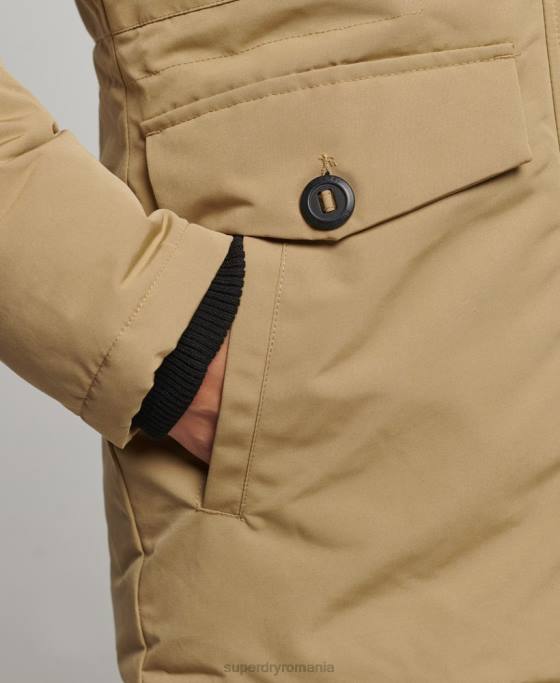 Superdry parka cu glugă din blană artificială Everest îmbrăcăminte maro femei JX0Z3774