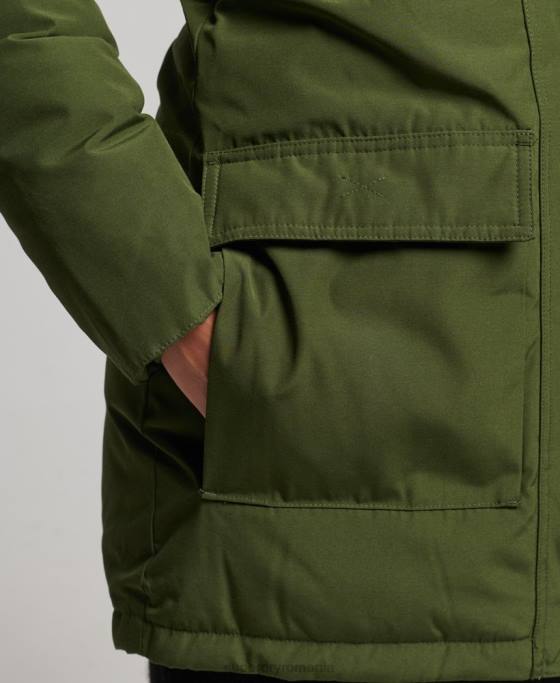 Superdry parka cu glugă din blană artificială îmbrăcăminte verde femei JX0Z3775