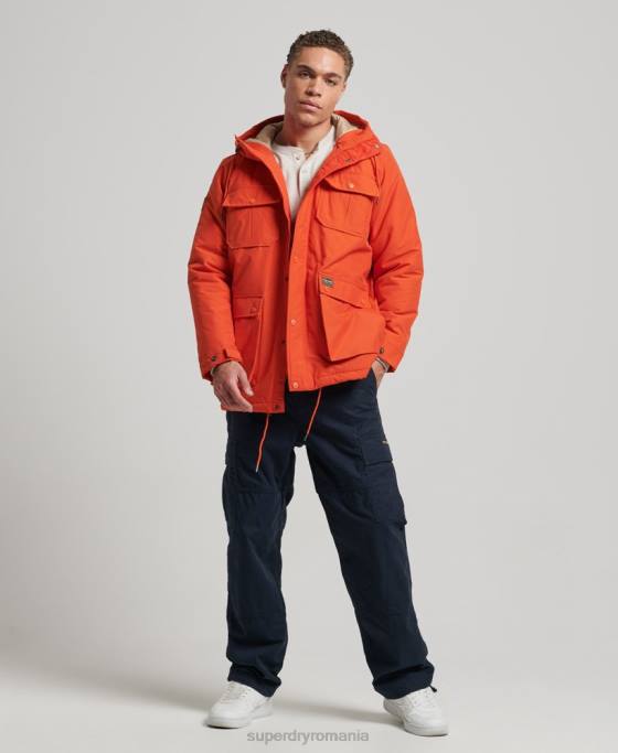 Superdry parka căptușită de munte îmbrăcăminte portocale bărbați JX0Z4532