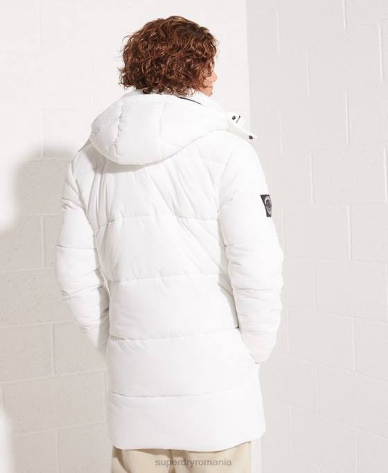 Superdry parka căptușită expediție îmbrăcăminte alb bărbați JX0Z4483