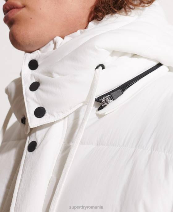 Superdry parka căptușită expediție îmbrăcăminte alb bărbați JX0Z4483