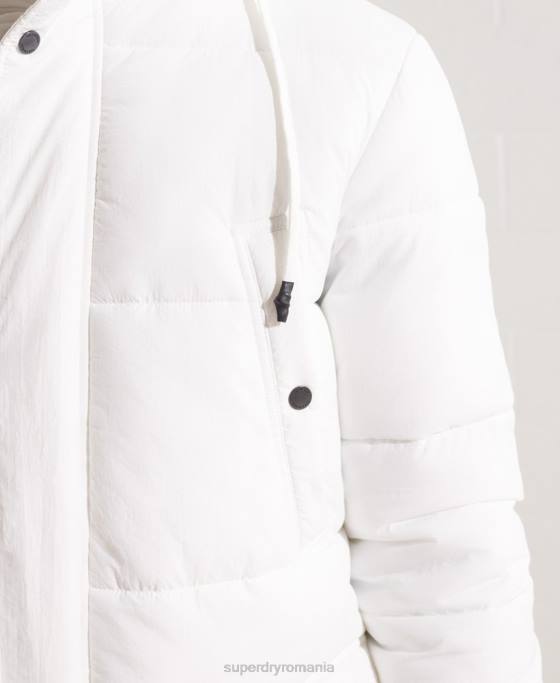 Superdry parka căptușită expediție îmbrăcăminte alb bărbați JX0Z4483