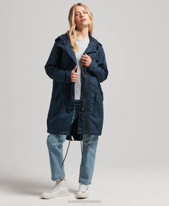 Superdry parka de câmp îmbrăcăminte marina femei JX0Z3545