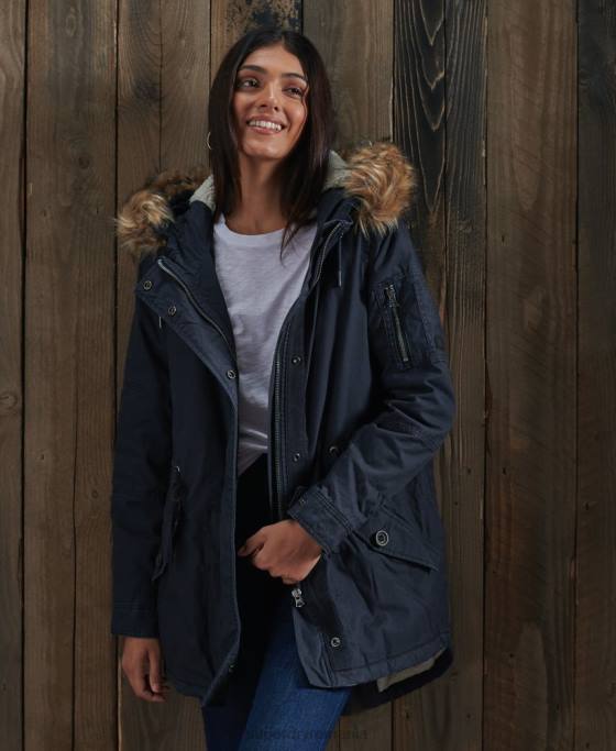 Superdry parka de câmp îmbrăcăminte marina femei JX0Z5624