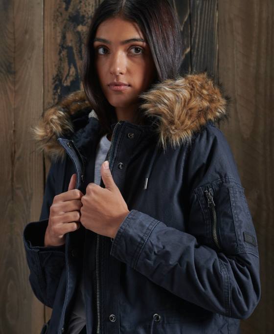 Superdry parka de câmp îmbrăcăminte marina femei JX0Z5624