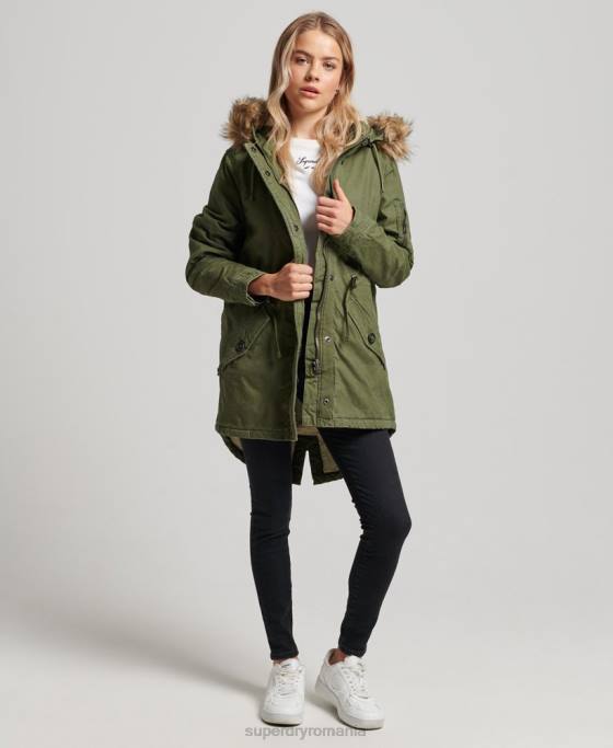 Superdry parka de câmp îmbrăcăminte verde femei JX0Z5538