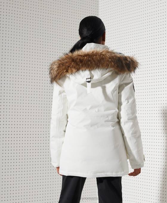 Superdry parka de zăpadă din puf everest îmbrăcăminte alb femei JX0Z5487