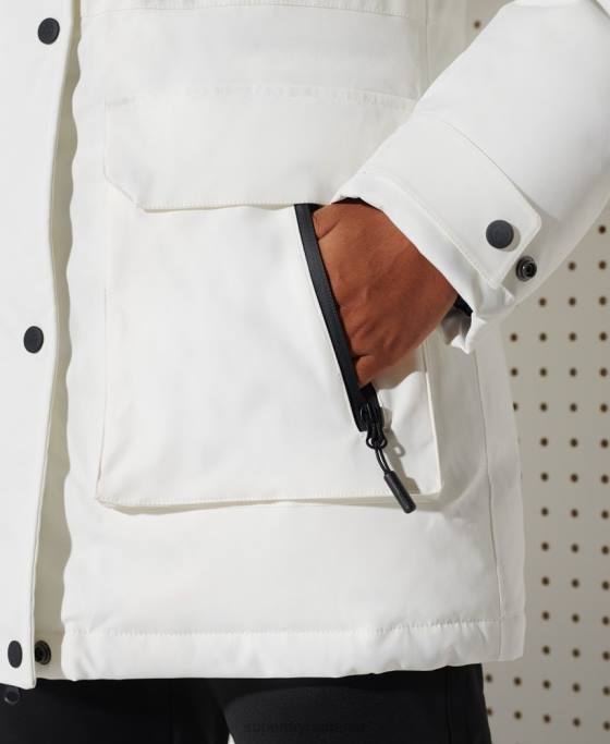 Superdry parka de zăpadă din puf everest îmbrăcăminte alb femei JX0Z5487