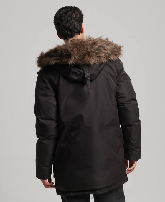 Superdry parka de zăpadă din puf everest îmbrăcăminte negru bărbați JX0Z4643