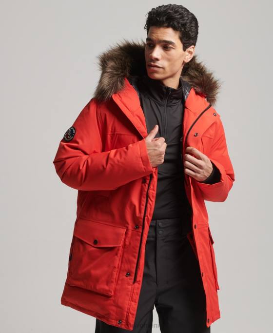 Superdry parka de zăpadă din puf everest îmbrăcăminte roșu bărbați JX0Z4515