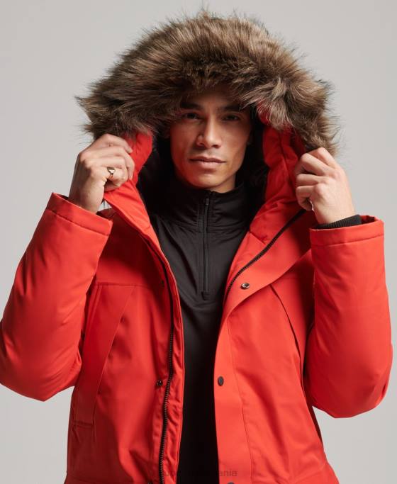 Superdry parka de zăpadă din puf everest îmbrăcăminte roșu bărbați JX0Z4515