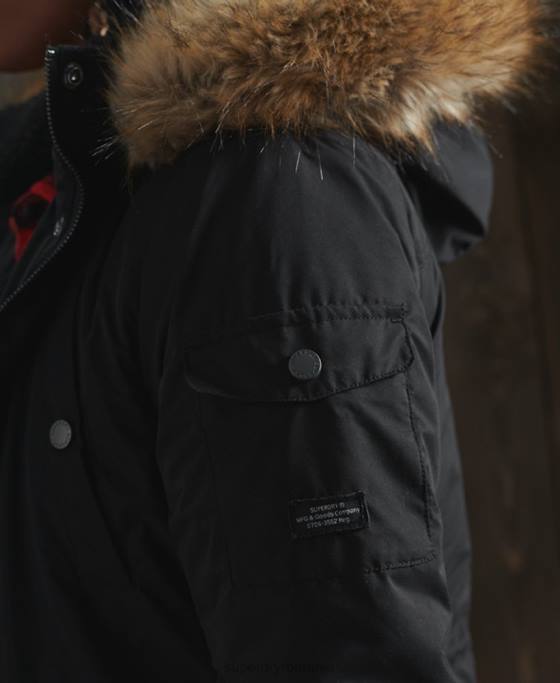 Superdry parka din microfibră nadare îmbrăcăminte negru femei JX0Z5481