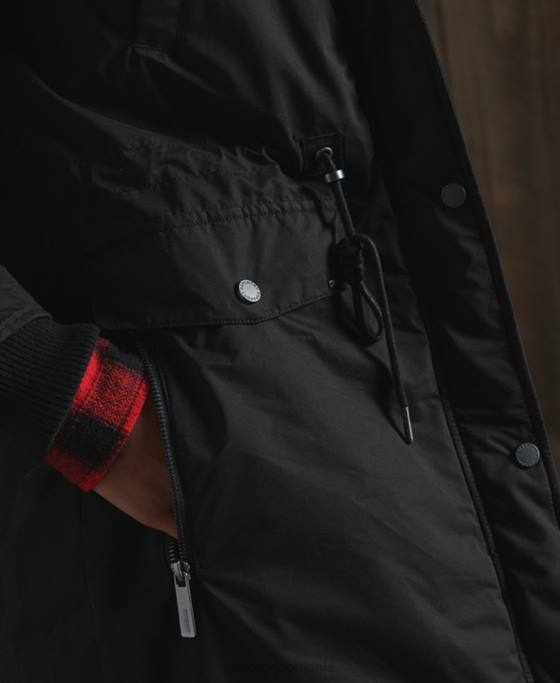 Superdry parka din microfibră nadare îmbrăcăminte negru femei JX0Z5481
