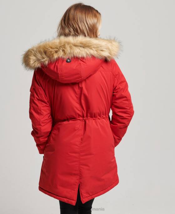 Superdry parka din microfibră nadare îmbrăcăminte roșu femei JX0Z5513