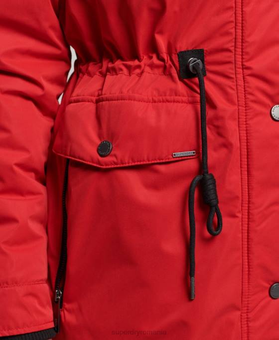 Superdry parka din microfibră nadare îmbrăcăminte roșu femei JX0Z5513