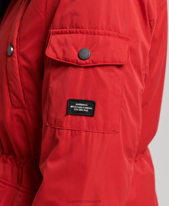 Superdry parka din microfibră nadare îmbrăcăminte roșu femei JX0Z5513