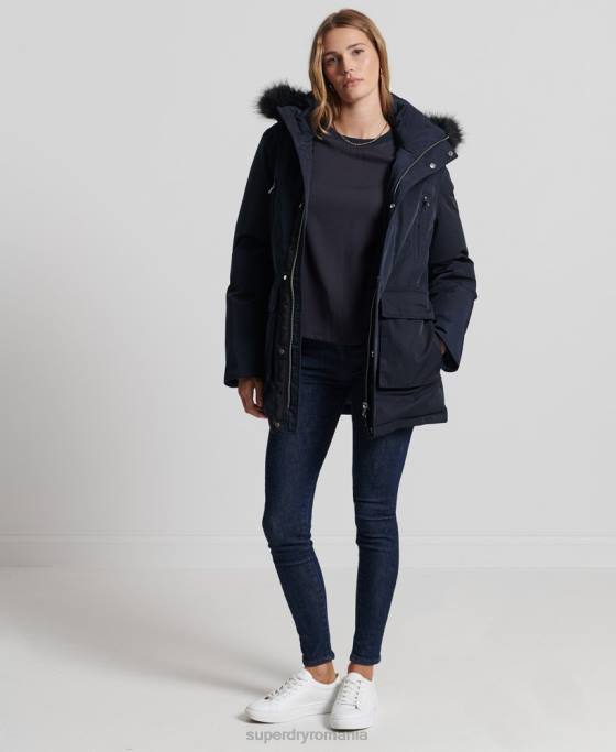 Superdry parka din puf everest îmbrăcăminte marina femei JX0Z5458