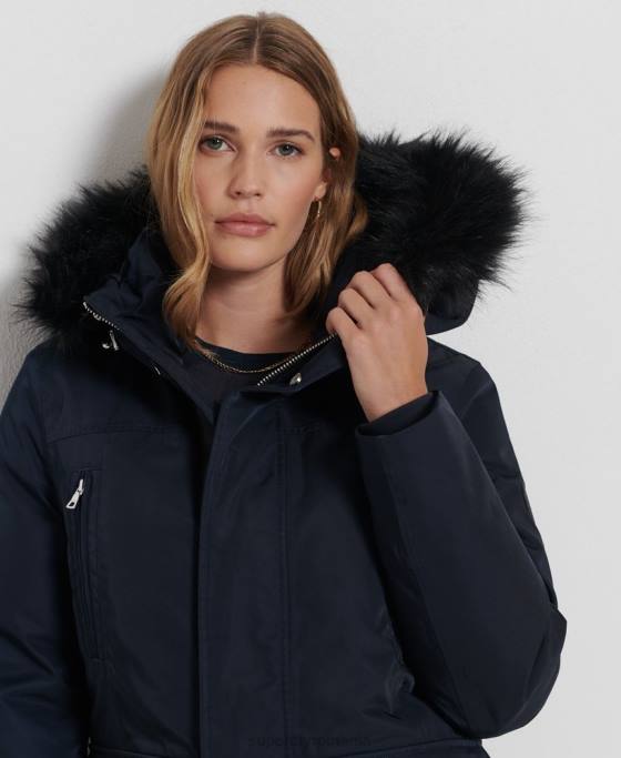 Superdry parka din puf everest îmbrăcăminte marina femei JX0Z5458