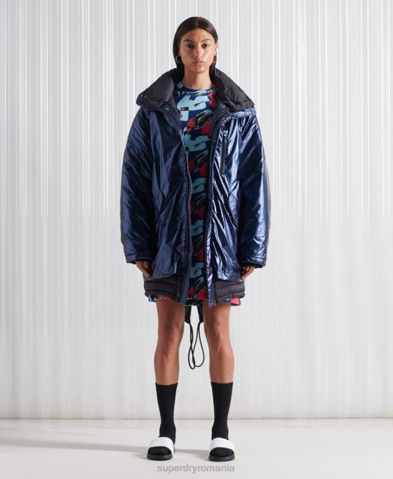 Superdry parka dublu sdx editie limitata îmbrăcăminte marina femei JX0Z1192