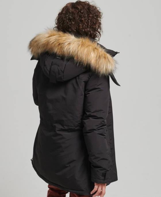 Superdry parka everest xpd îmbrăcăminte negru femei JX0Z3740
